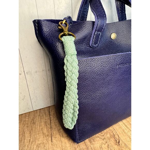 Mint Green Woven Macrame Keychain Boho Purse Charm FAST SHIP NEW - Picture 4 of 6